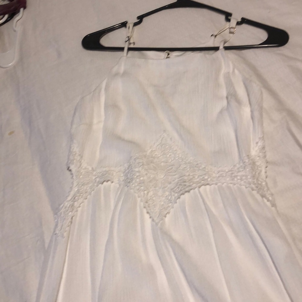 White maxi dress with cut out sides